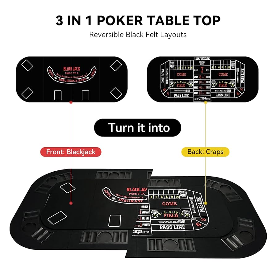 ポーカーテーブル ポータブル3つ折り Amazon.com: YUZPKRSI 3 in 1 Poker Table Top, Texas Hold'em